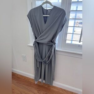 MM LaFleur Noel Wrap Midi Dress in Silver size 4 NWT